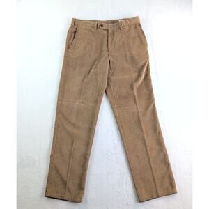 Peter MIllar Nanoluxe Corduroy Pants Flat Front Khaki Men's 34x31.5